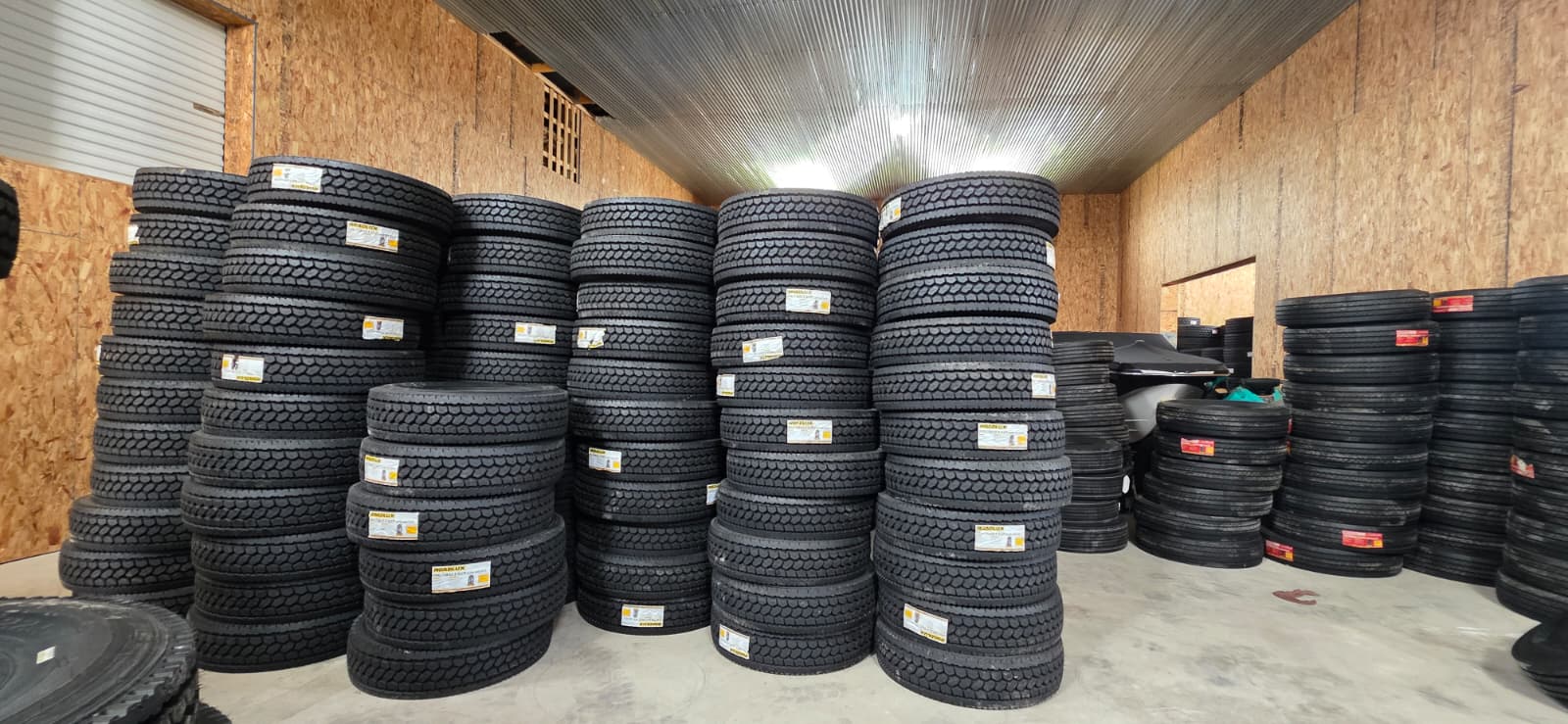 Commercial tire warehouse logistics inventory processing layout